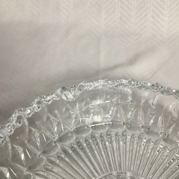 Large Heavy Lead Crystal Glass Ashtray Made in Italy Clear Vintage 7 1/2" - Picture 9 of 11
